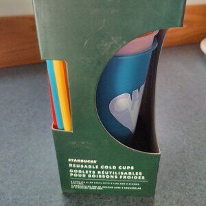 NIB Starbucks Set of 5 Reusable Cold Cups